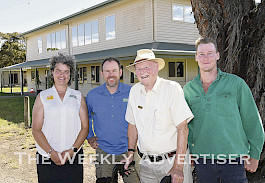 UNITED: From left, Wimmera Machinery Field Days manager Vanessa Lenehan, president Tim Rethus and founding member Bruce Johansen with current committee member Will Gulline. Picture: PAUL CARRACHER
