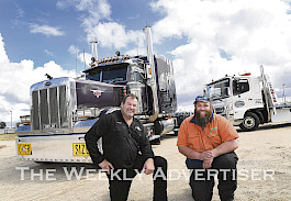 ON TRACK: Horsham truck drivers Tim Driller and Stephen Carman are preparing for a Horsham Truck Show in November.