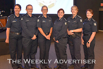 LEADERS: From left, Division Acting Assistant Commissioner Sharon McKinnon, Acting Inspector Elissa Smith, Superintendent Sharon McCrory, Inspector Caroline Johnson, Inspector Di Thomson and Inspector Jo Janes make up the biggest proportion of women police leaders in the state. Picture: BRONWYN HASTINGS