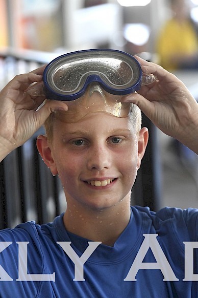 Mitchell Bolitho, Warracknabeal Special Developmental School, at interschool swimming sports at Stawell Sports and Aquatic Centre.