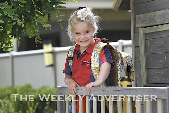 SCHOOL BOUND: Horsham’s Ollie Askew, 5, is eagerly anticipating her first day of prep at Horsham Primary School. Ollie said she was excited to go to school and looked forward to drawing, playing with friends and going on the bus with her elder brother, Tex.