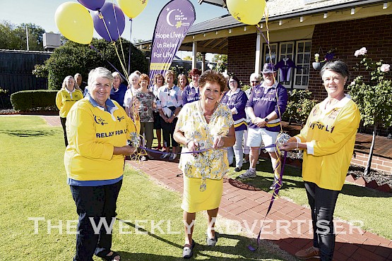 Trish Deleeuw, Carmel Officer and Tracey O'Callaghan launch the 2021 Horsham Relay For Life.