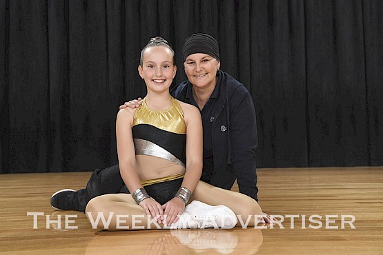 LITTLE GEM: Former aerobics champion Amanda Wik coached Jaya Meadows to an Australian Schoolaerobics National Championships title in 2019 while undergoing treatment for breast cancer.  Picture: PAUL CARRACHER