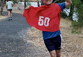 Runner Michael White celebrated his 50th parkrun during the event.